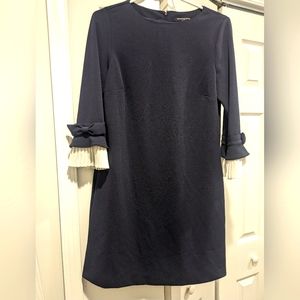 Sharagano 161282 Women's 3/4 Sleeve Shift Dress Navy/Ivory